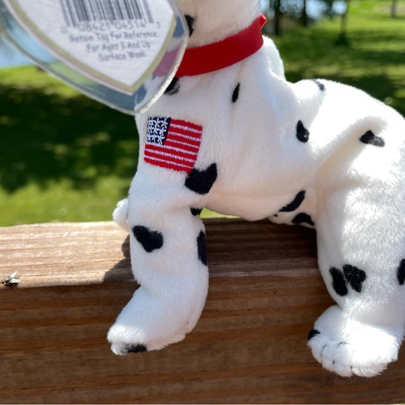 RETIRED TY Rescue Dalmatian w/Flag Beanie Babie September 11 2001 Memorial 9/11 - Picture 4 of 7